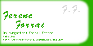 ferenc forrai business card